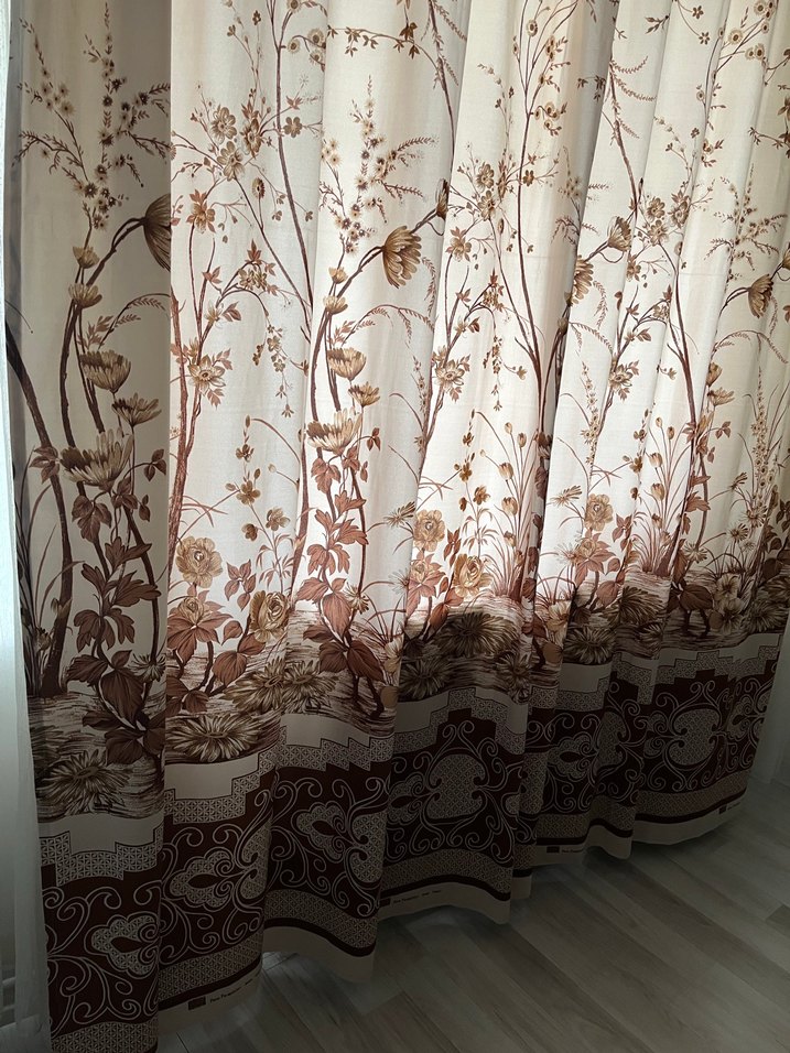 Bohem Tarzda Açık Kahverengi Vintage Perde - Görsel 3