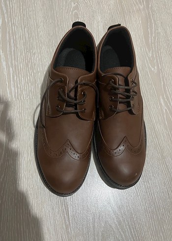 Süvari Klasik Kahverengi Deri Brogue Ayakkabi
