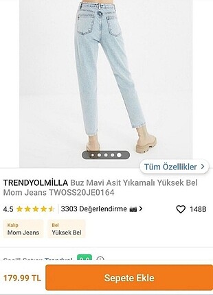42 Beden mavi Renk Buz mavi yüksek bel mom jeans