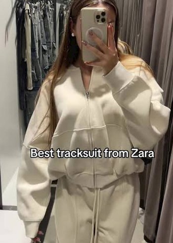 Zara Ekru Oversize Esofman Alti