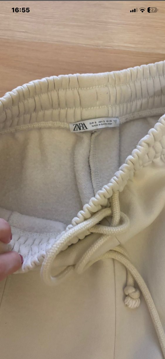 Zara Ekru Oversize Eşofman altı — görsel 2/4