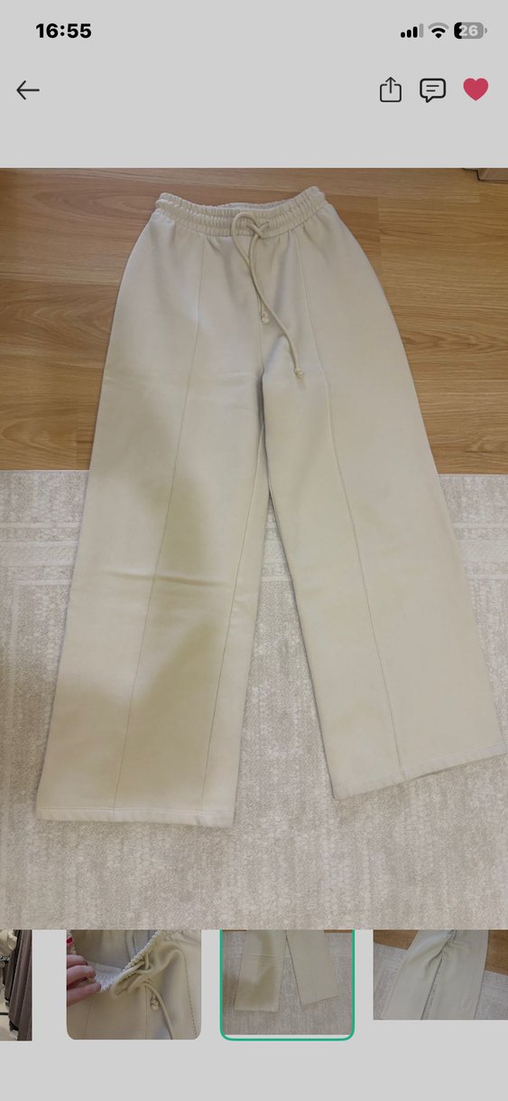 Zara Ekru Oversize Eşofman altı — görsel 3/4
