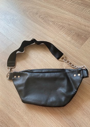 Siyah Deri Kemerli Kadın Bel Çantası - Görsel 3