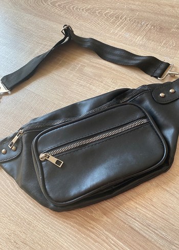 Siyah Deri Kemerli Kadın Bel Çantası - Görsel 4