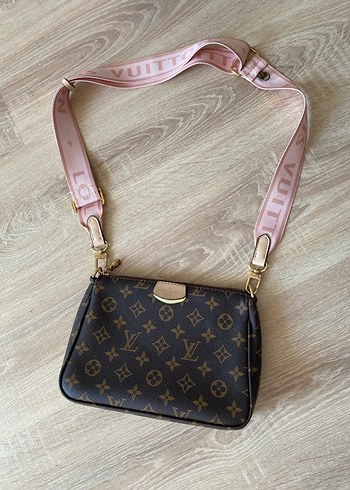 Pembe Tokalı Baskılı Deri Kadın Çapraz Çanta - Görsel 3