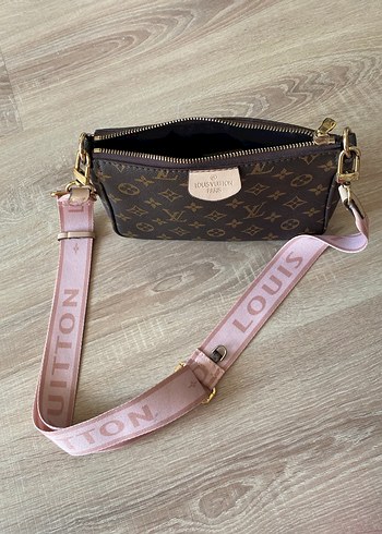 Pembe Tokalı Baskılı Deri Kadın Çapraz Çanta - Görsel 5