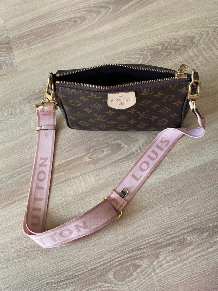 Pembe Tokalı Baskılı Deri Kadın Çapraz Çanta - Görsel 5