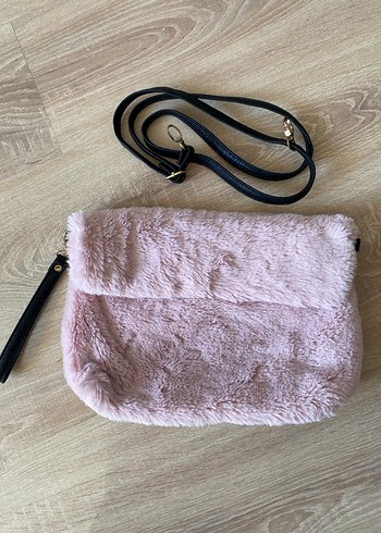 Pembe Kürklü Kadın El Çantası - Görsel 4