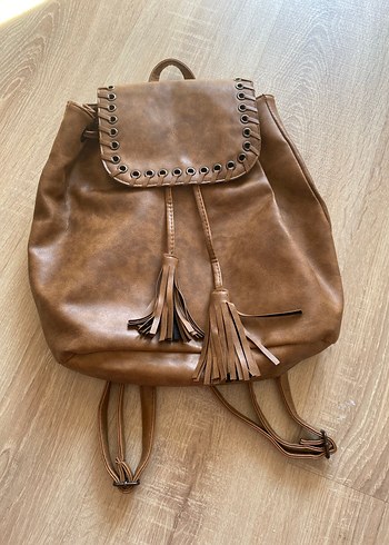 Püsküllü  Kadın Sırt Çantası - Görsel 7