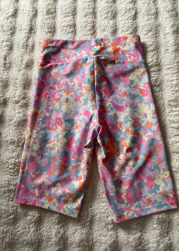 Pastel Çok Renkli Batik Biker Spor Tayt - Görsel 4