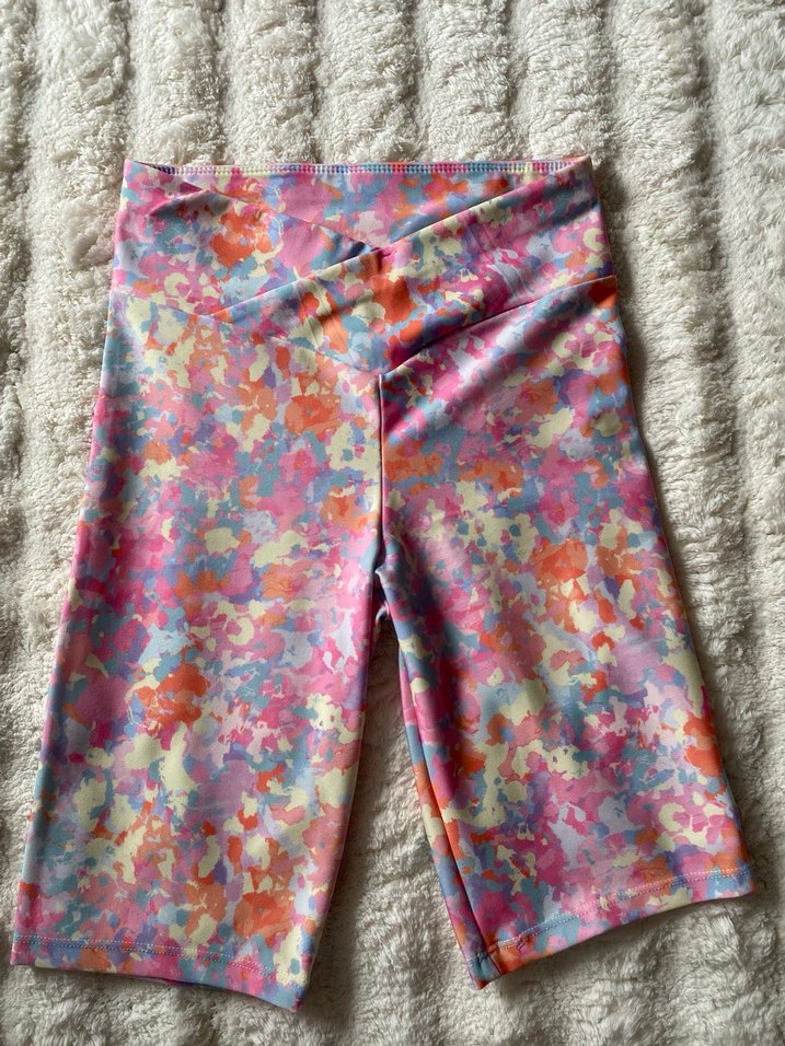 Pastel Çok Renkli Batik Biker Spor Tayt - Görsel 3