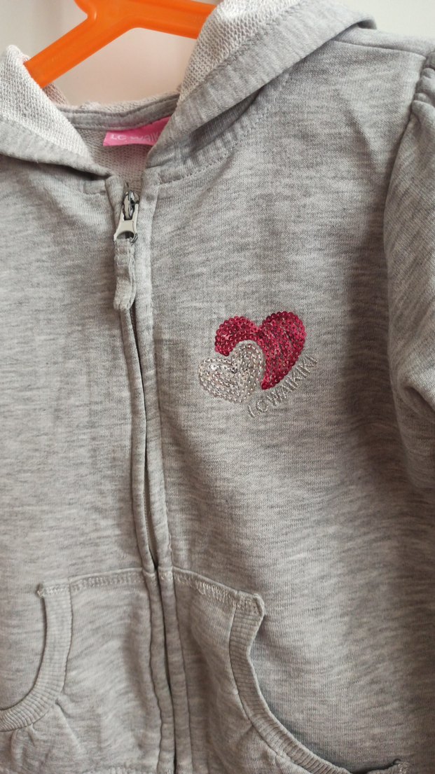 Kız Çocuk Gri Fermuarlı hırka - Görsel 2