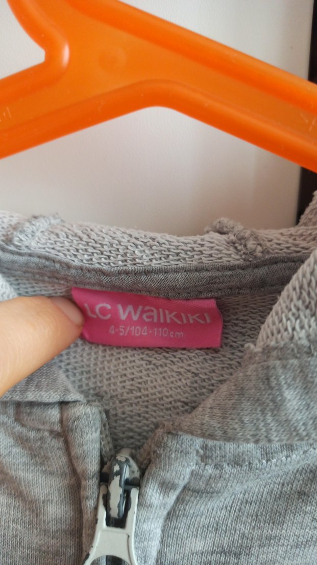 Kız Çocuk Gri Fermuarlı hırka - Görsel 3