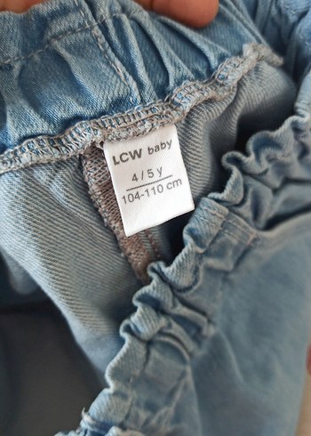 5 Yaş Beden Düğmeli Açık Mavi Kız Denim Pantolon