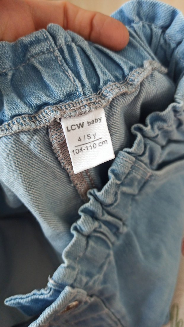 Düğmeli Açık Mavi Kız Denim Pantolon - Görsel 3