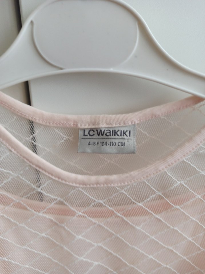 Pudra Rengi Dantel Detaylı Kız Elbisesi - Görsel 2