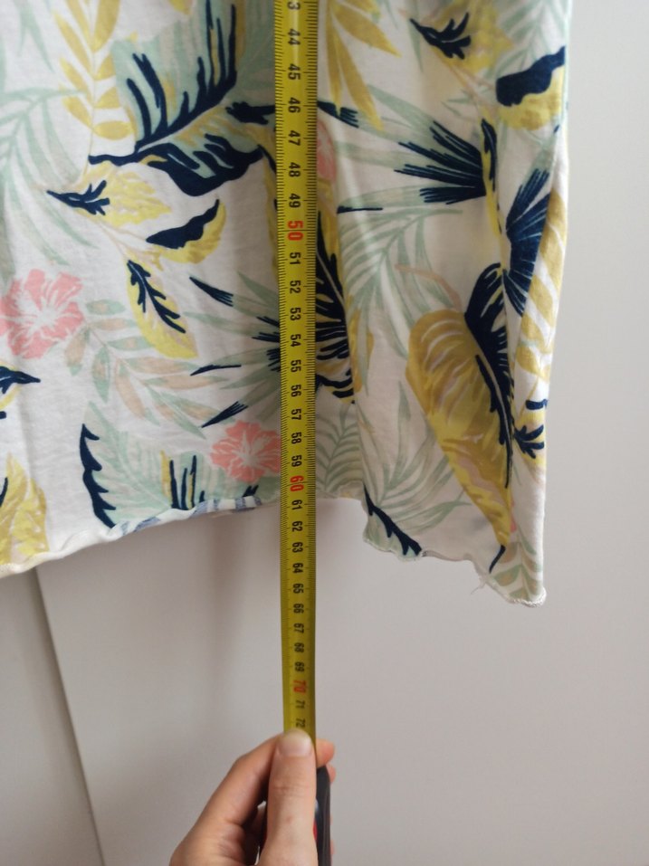 Kız Çocuk Yaprak Desenli Kısa Kollu Elbise - Görsel 3