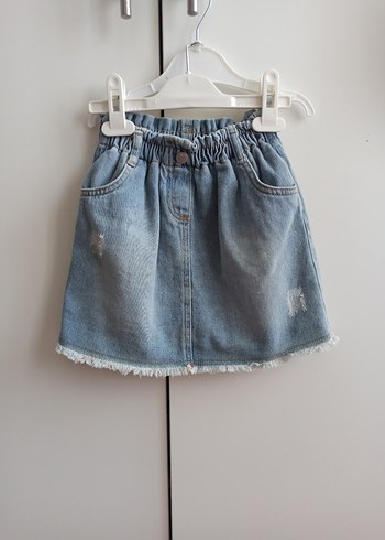 Kız Çocuk Mavi Denim Etek