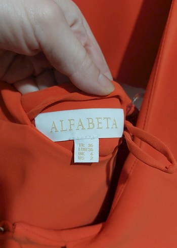 Turuncu Tek Kollu Mini anvelop Elbise - Görsel 8