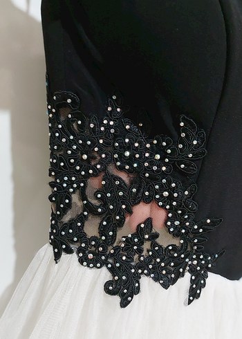 Dantelli askılı Mini Abiye Elbise - Görsel 4