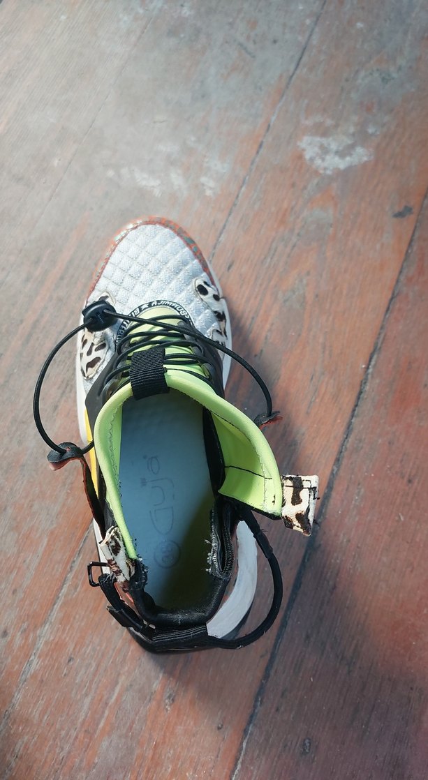 Renkli Yılan Desenli Bağcıklı Kadın Spor Ayakkabı - Görsel 4