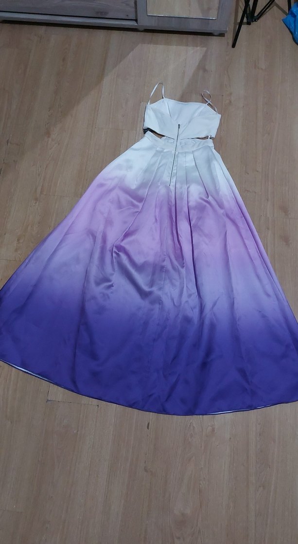 Mor Tonlarında  Uzun Elbise - Görsel 5