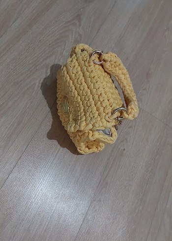 Sarı Örgü Kadın Çanta - Görsel 5