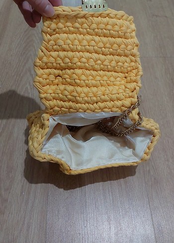 Sarı Örgü Kadın Çanta - Görsel 7