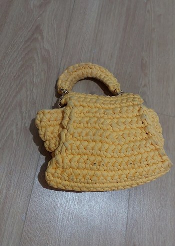 Sarı Örgü Kadın Çanta - Görsel 12