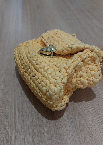 Sarı Örgü Kadın Çanta - Görsel 6