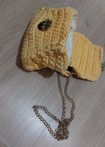 Sarı Örgü Kadın Çanta - Görsel 9