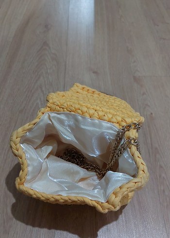 Sarı Örgü Kadın Çanta - Görsel 8
