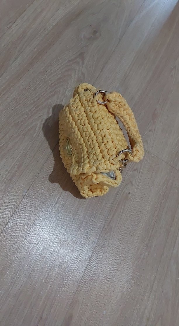 Sarı Örgü Kadın Çanta - Görsel 5