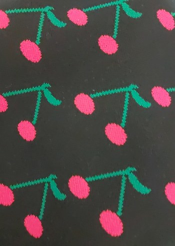 Kiraz Desenli Siyah Triko Kazak - Görsel 3