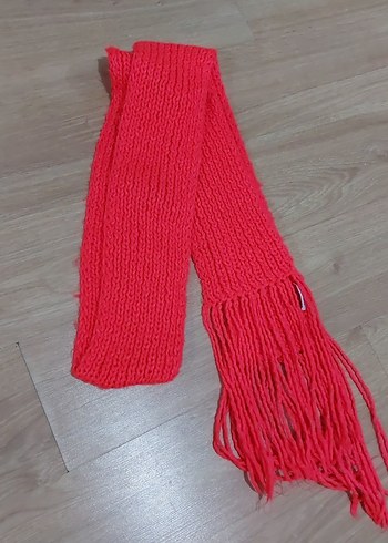 Kırmızı Örgü Kadın Şal - Görsel 7