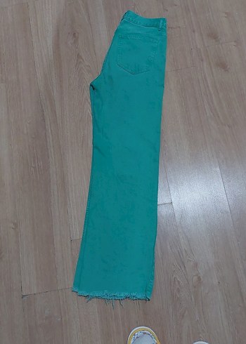 Yeşil Rahat Kesim Kadın Kot Pantolon - Görsel 4