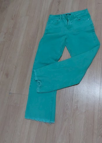 Yeşil Rahat Kesim Kadın Kot Pantolon - Görsel 2