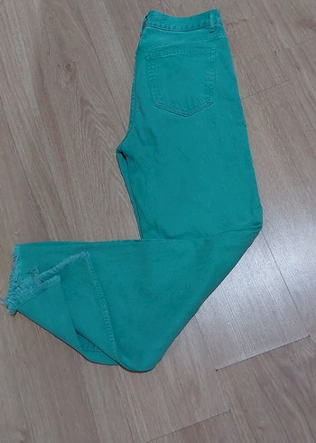 Yeşil Rahat Kesim Kadın Kot Pantolon - Görsel 5