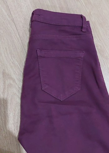 Kadın Mor Esnek Normal Boy Kot Pantolon - Görsel 2