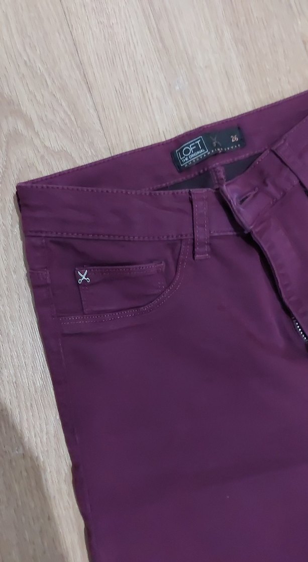 Kadın Mor Esnek Normal Boy Kot Pantolon - Görsel 5