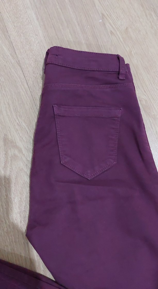 Kadın Mor Esnek Normal Boy Kot Pantolon - Görsel 2