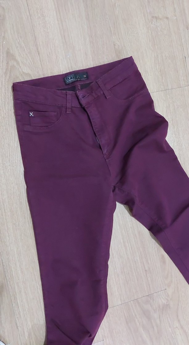 Kadın Mor Esnek Normal Boy Kot Pantolon - Görsel 4