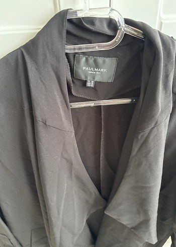 Paulmark Siyah Drapeli Kadin Blazer