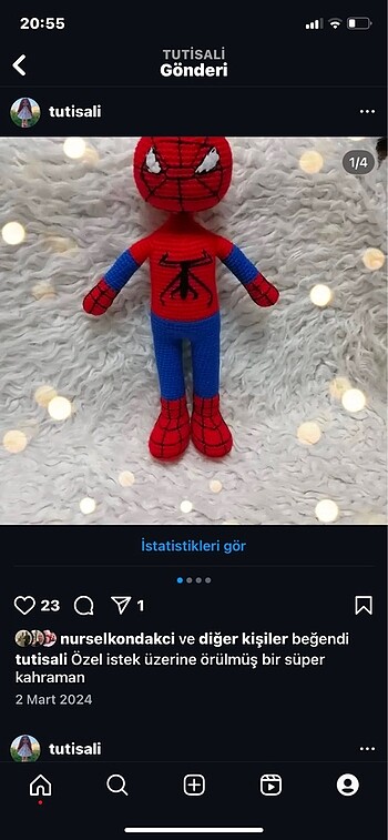  Beden Spiderman oyuncak