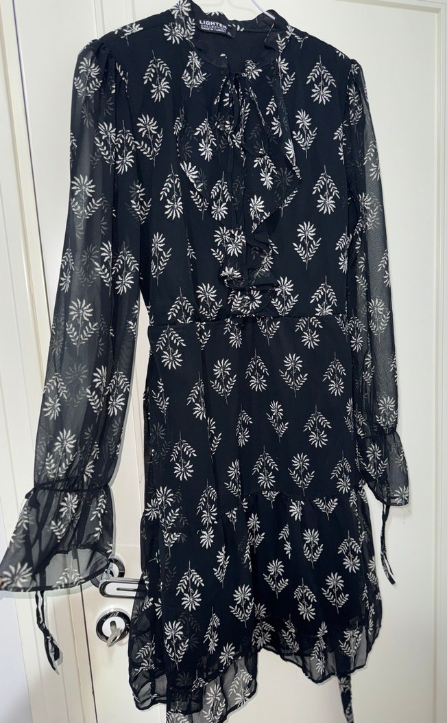 Kadın Siyah Bohem Midi Elbise - Görsel 2