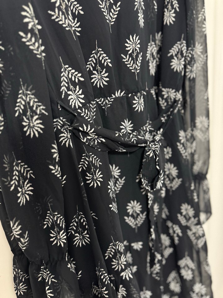 Kadın Siyah Bohem Midi Elbise - Görsel 5