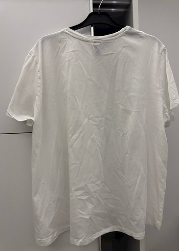 Beyaz Kısa Kollu Salaş Kadın Tişört - Görsel 2