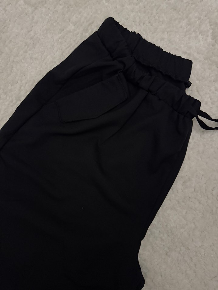 Siyah Jogger Dokuma Bağlama Detaylı - Görsel 2