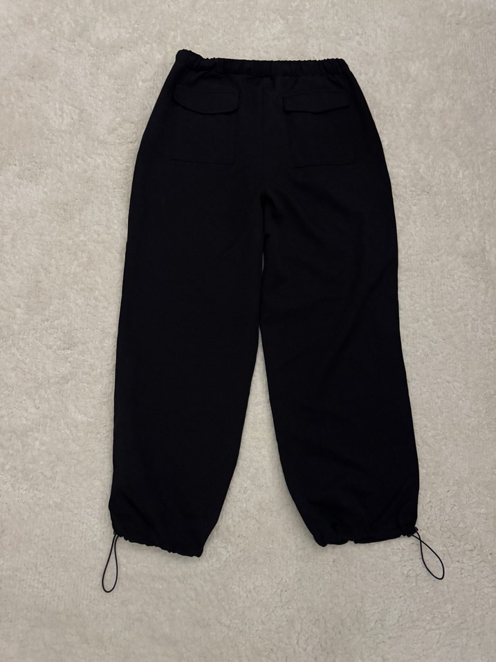 Siyah Jogger Dokuma Bağlama Detaylı - Görsel 4