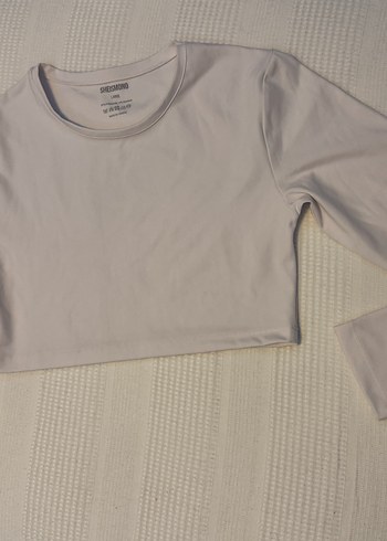 Soft Touch Yuvarlak Yaka Kısa Bluz Beyaz - Görsel 3